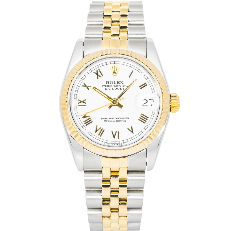 Rolex Datejust White Roman Dial on D Link Jubilee Ref. 68273 Papers 1991