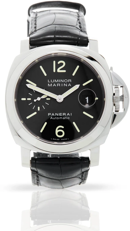 Panerai Luminor Marina Black Arabic Dial on Strap Ref. PAM00104 Complete 2002