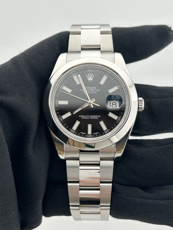Rolex Datejust II Black Stick Dial on Oyster Ref. 116300 Card 2013 view 2