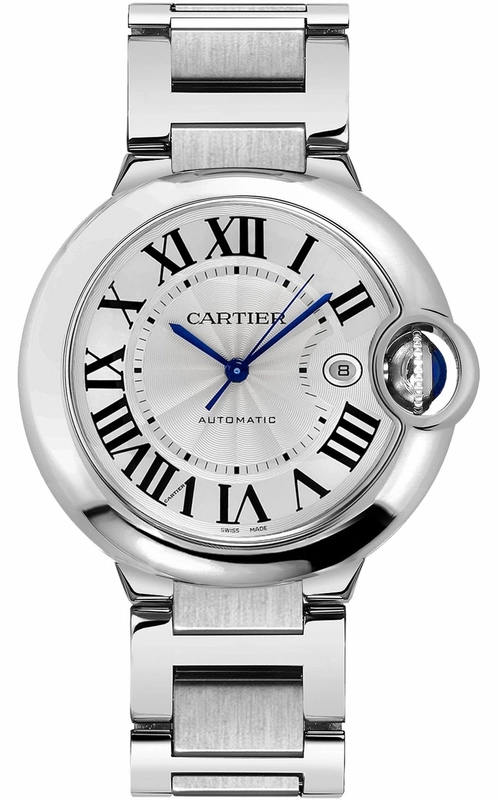 Cartier Ballon Bleu Silver Roman Numerals Dial on Stainless Steel Bracelet Ref. W69012Z4 Card 2017