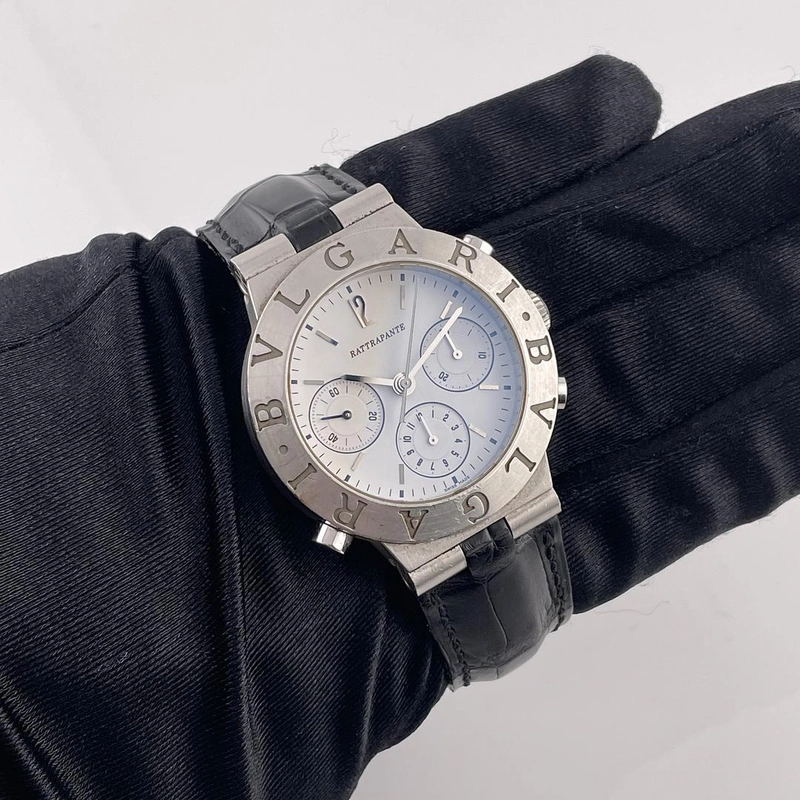 Bvlgari Rattrapante Factory Dial on Leather Ref. CH40PL view 2