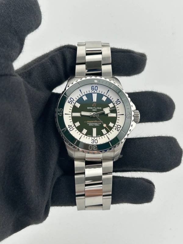 Breitling Superocean Automatic Green Dial on Bracelet Ref. A17376211C1A1 Card view 2
