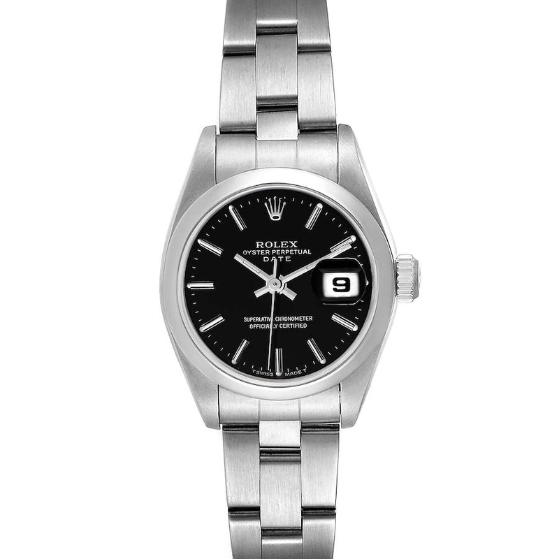 Rolex Date Lady Black Dial on Oyster Steel Bracelet Ref. 69160 Papers 1997