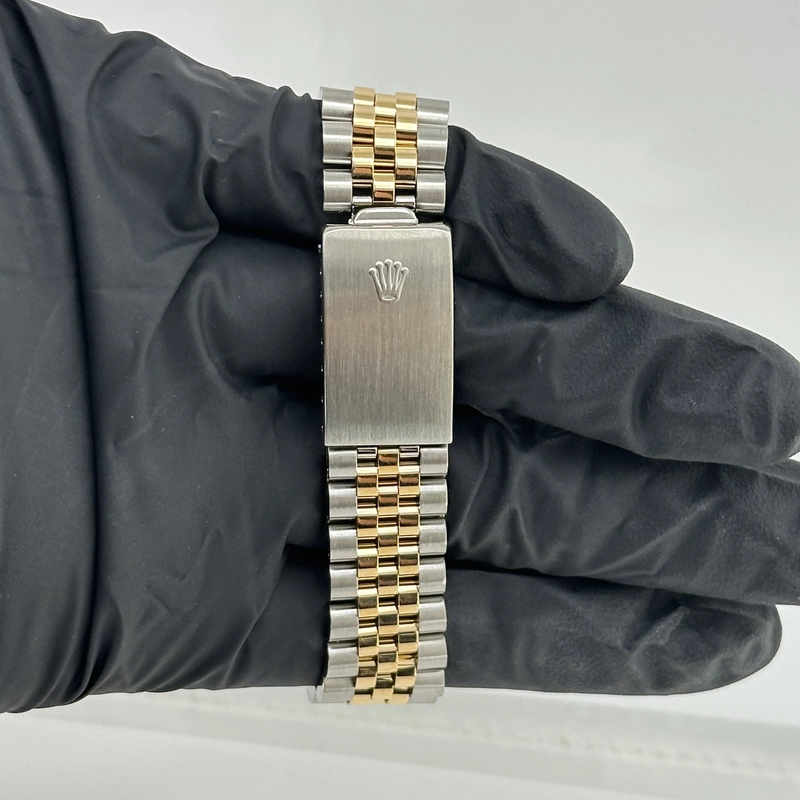 Rolex Datejust Champagne Stick Dial on D Link Jubilee Bracelet Ref. 16013 1986 view 4