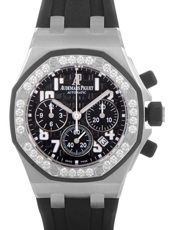 Audemars Piguet Royal Oak Offshore Chronograph Black Arabic Chrono Dial on Rubber Strap Ref. 26048SK.ZZ.D002CA.01 Papers 2015