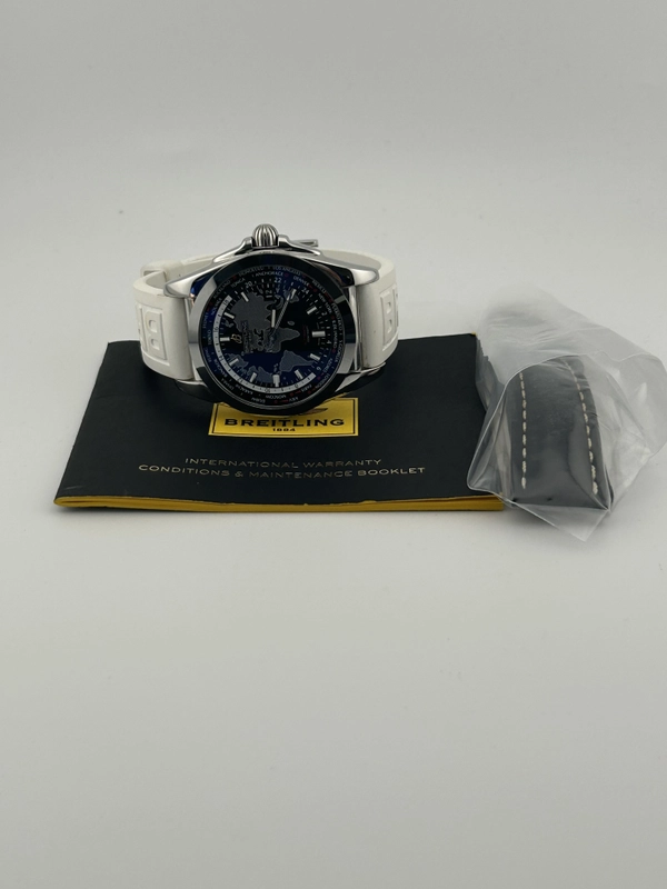 Breitling Galactic Unitime Black Dial on Rubber Strap Ref. WB3510 Complete view 7
