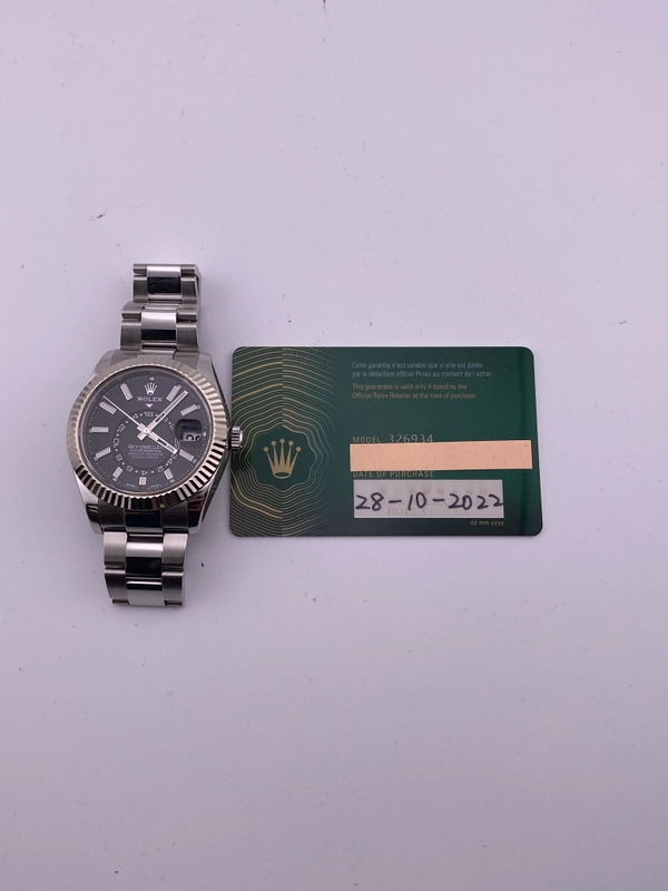Rolex SkyDweller Black Dial on Oyster Ref. 326934 Card 2022 view 7