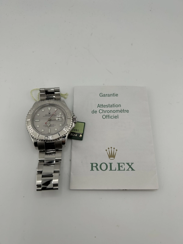 Rolex Yacht Master Platinum Dial on Oyster Steel Bracelet Ref. 16622 Papers 2006 view 7