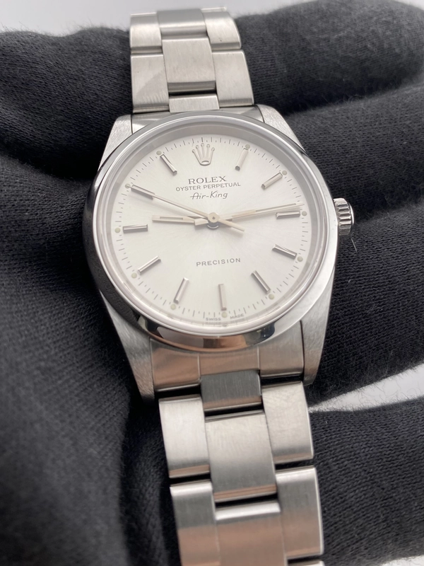 Rolex Air-King Silver Dial on Oyster Bracelet Ref. 14000M 2002 view 3
