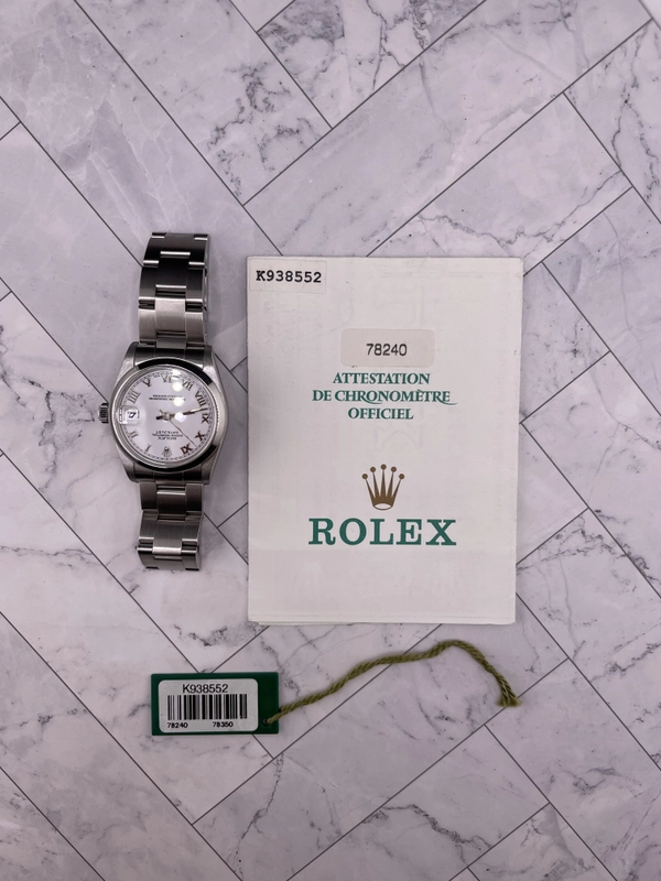 Rolex Datejust White Roman Dial on Oyster Ref. 78240 Papers 2002 view 6