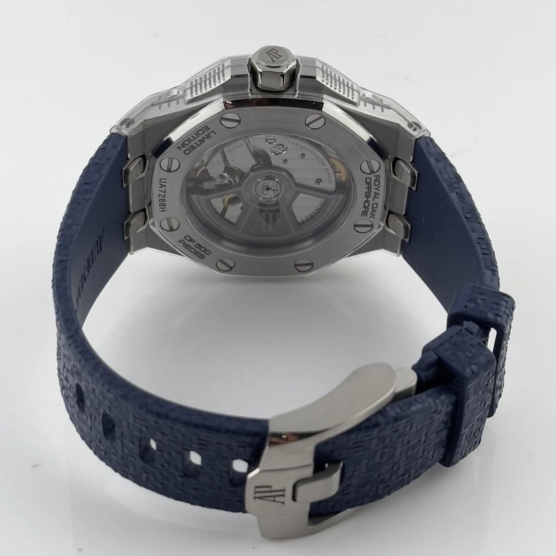 Audemars Piguet Royal Oak Offshore Music Edition Blue Dial on Rubber Ref. 77600TI.OO.A343CA.01 Card 2022 view 4