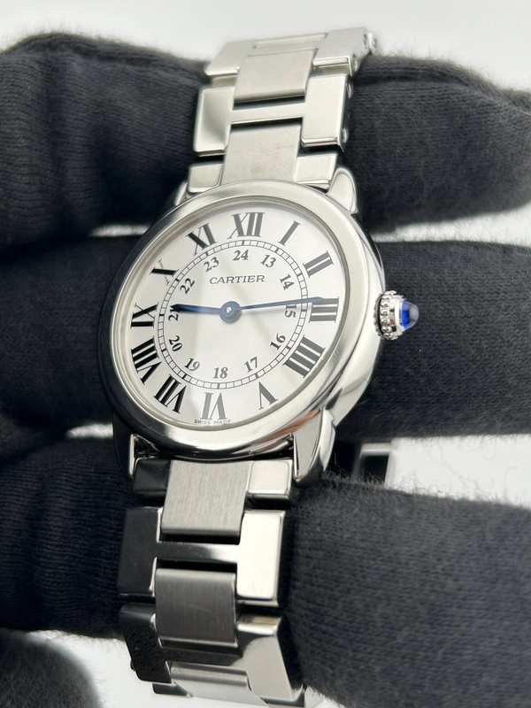 Cartier Ronde Solo Silver Dial on Bracelet Ref. W6701004 Papers 2013 view 3