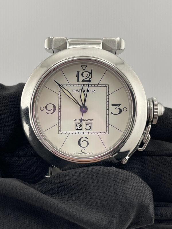 Cartier Pasha C White Dial on Stainless Steel Bracelet Ref. W31055M7 view 3