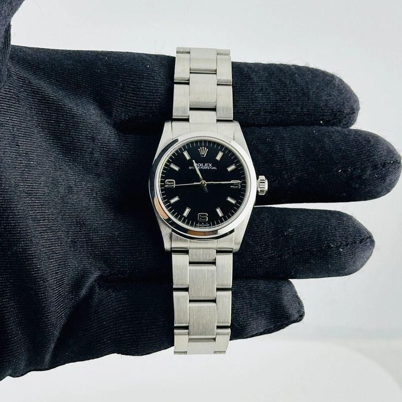 Rolex Oyster Perpetual Black Dial on Oyster Ref. 77080 Papers 2004 view 2