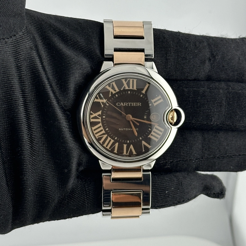 Cartier Ballon Blue Chocolate Brown Guilloche Dial Dial Ref. 3001 view 2