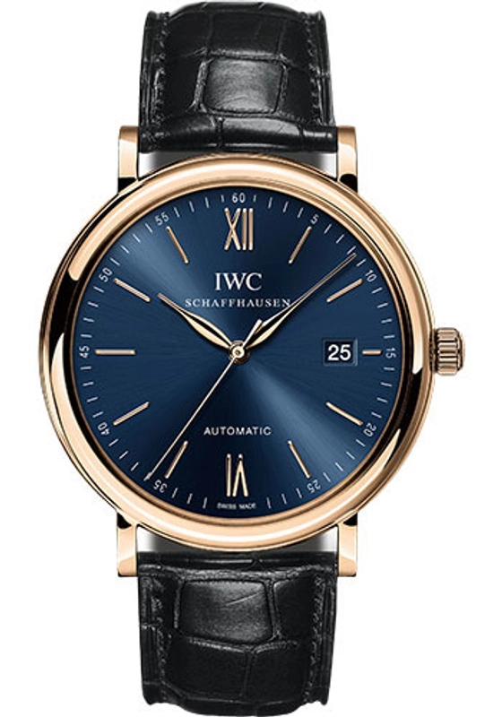 Iwc Portofino Blue Dial on Leather Strap Ref. IW356522 Complete 2021 — Saleh Jewelers