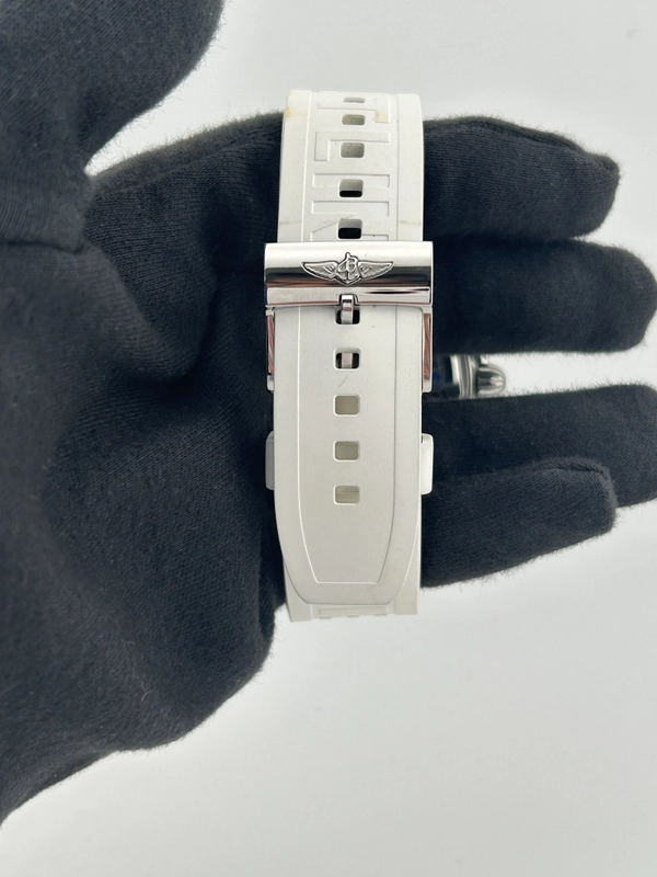 Breitling Galactic Unitime Black Dial on Rubber Strap Ref. WB3510 Complete view 4