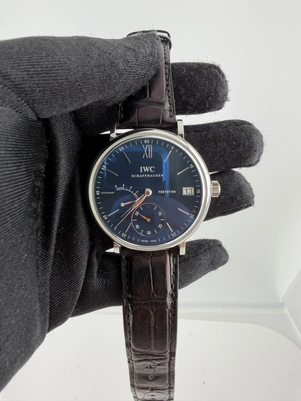 Iwc Portofino Hand-Wound Eight Days Blue Dial on Leather Strap Ref. IW510106 Card 2017 view 2