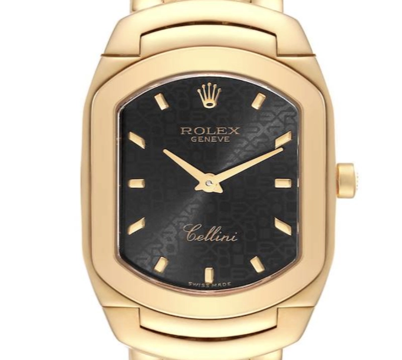 Rolex Cellini Cellissima Black Anniversary Dial Dial on Generic Leather Band Ref. N373406 1991 — Saleh Jewelers