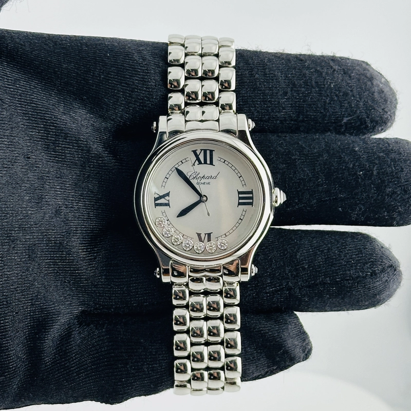 Chopard Happy Sport The First Silver Roman / Moving Diamonds Dial on Stainless Steel Bracelet Ref. 278610-3001 Manuals Only view 2