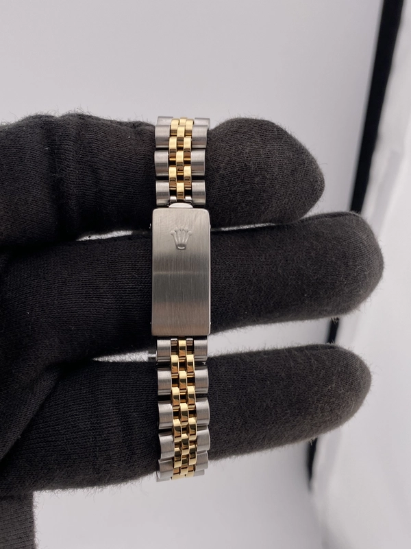 Rolex Lady-Datejust Champagne Linen Stick Dial on Stainless Steel & Yellow Gold Ref. 69173 view 4