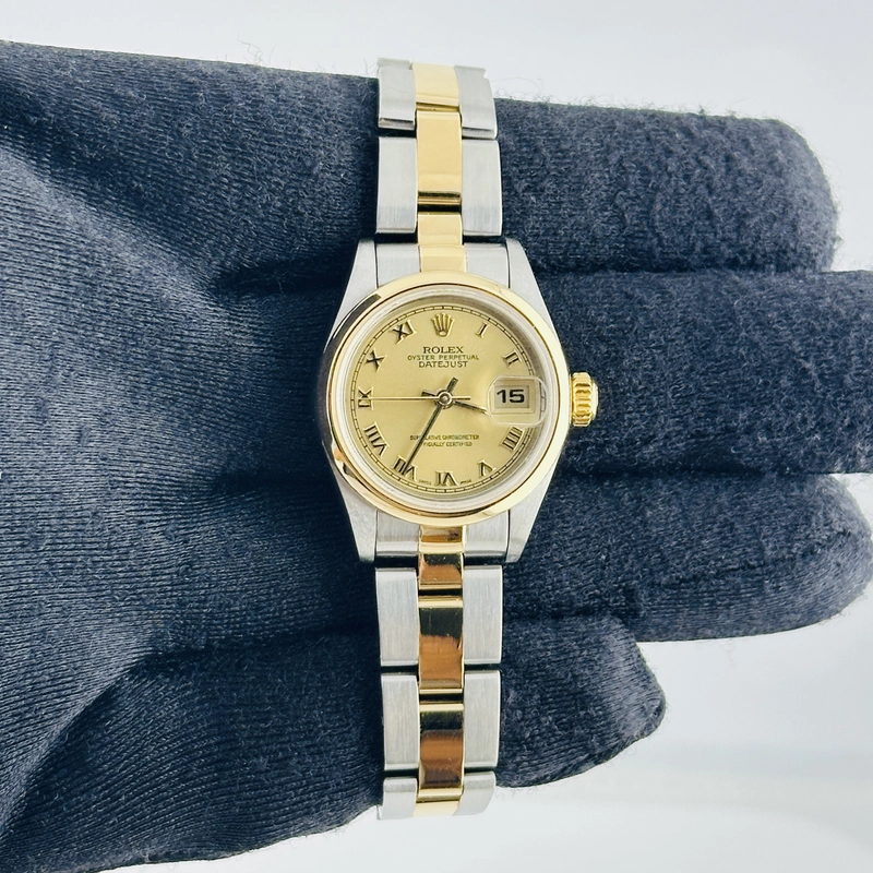 Rolex Datejust Am Champagne Roman Dial on Oyster Bracelet Ref. 69163 1996 view 3