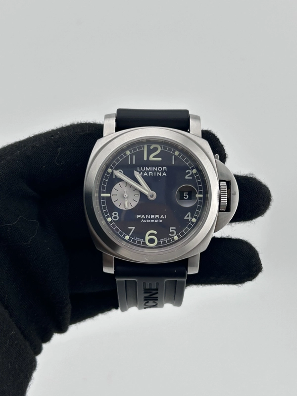 Panerai Luminor Marina Grey Dial on Rubber Strap Ref. PAM00086 Complete 2001 view 2