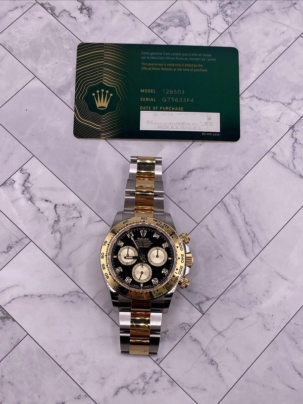 Rolex Daytona Black And Golden Diamond Dial on Oyster Ref. 126503 Card 2025 view 7