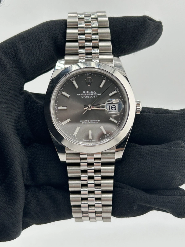 Rolex Datejust 41 Dark Rhodium Dial on Jubilee Ref. 126300 Card 2019 view 2