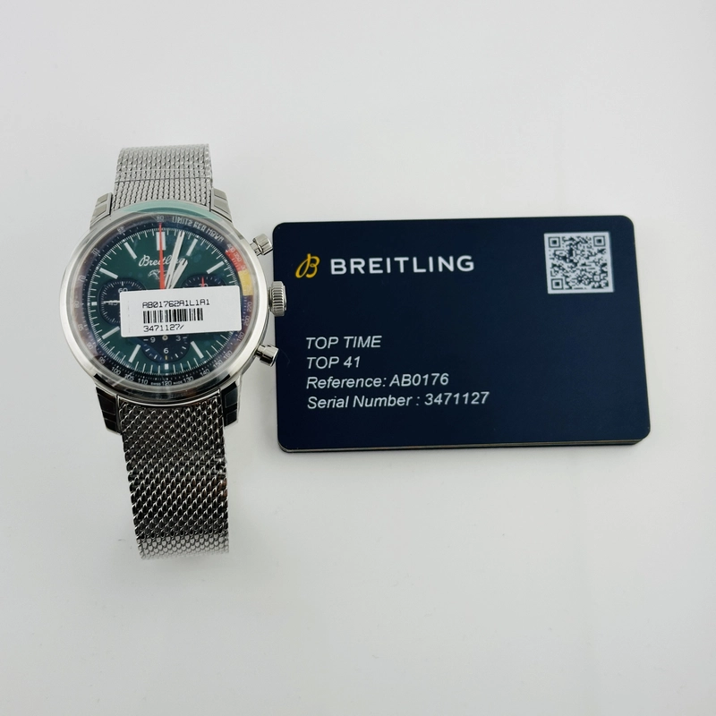Breitling Top Time B01 B&P Green Dial on Bracelet Ref. AB01762A1L1A1 Card 2025 view 5