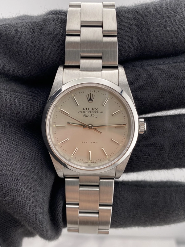 Rolex Air-King Silver Dial on Oyster Bracelet Ref. 14000M 2002 view 2