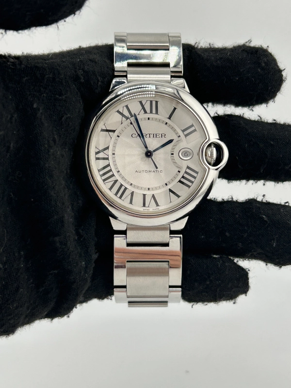 Cartier Ballon Bleu Silver Roman Numerals Dial on Stainless Steel Bracelet Ref. W69012Z4 Card 2017 view 2
