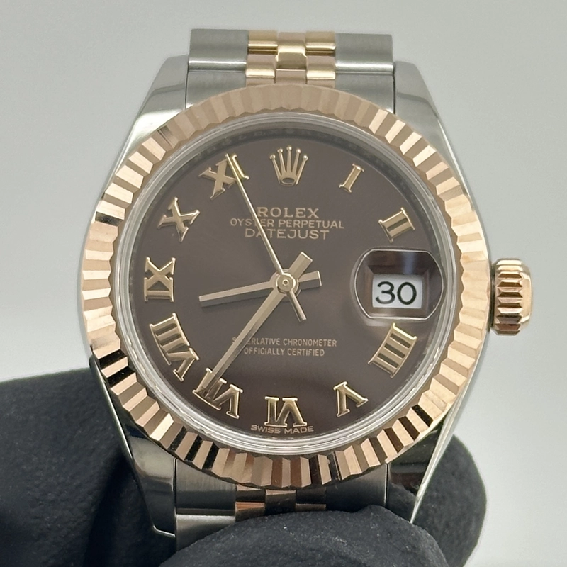 Rolex Datejust Lady Chocolate Roman Dial on Jubilee Hidden Clasp Bracelet Ref. 279171 Card 2017 view 3
