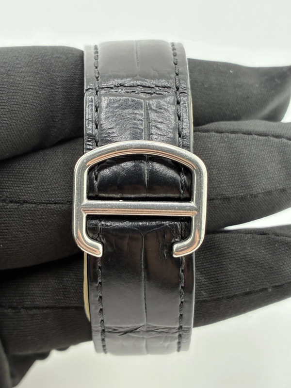 Cartier Calibre De Cartier Silver Dial on Black Leather Strap Ref. WSCA0003 view 4