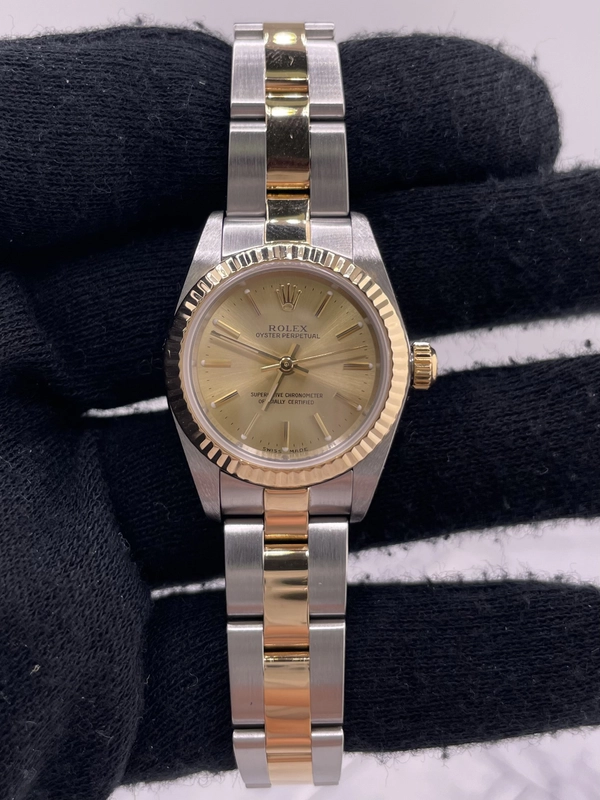 Rolex Oyster Perpetual Champagne Dial on Oyster Ref. 76193 1999