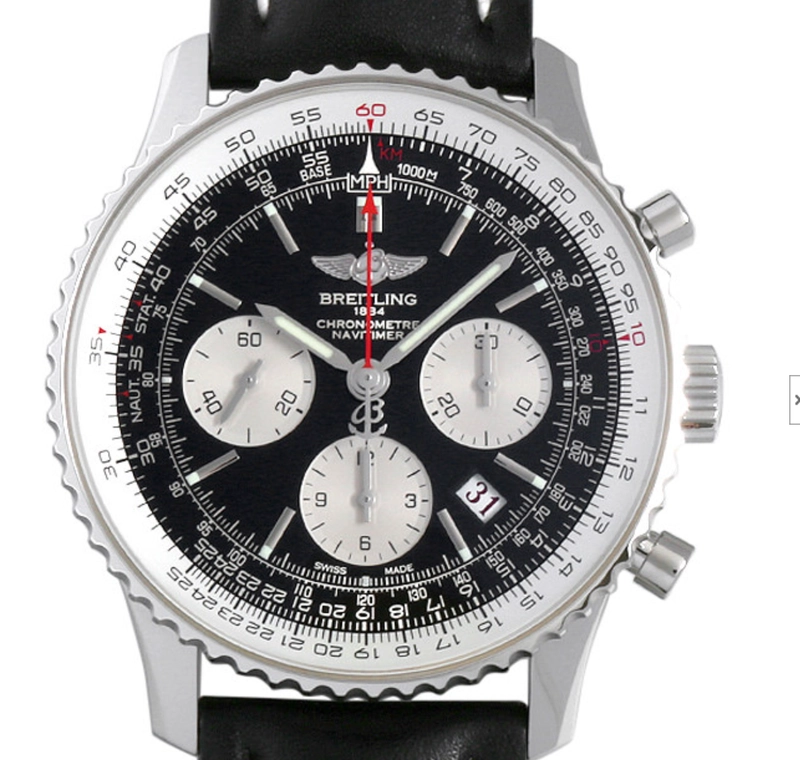 Breitling Navitimer Black Dial on Leather Ref. AB0121/S232B48KBA Card 2010