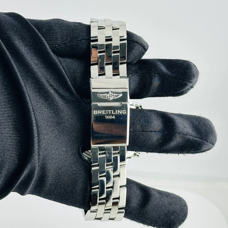 Breitling Chromomat 01 Blue Mop Dial on Stainless Steel Bracelet Ref. AB01111A/BG64 Complete 2018 view 4