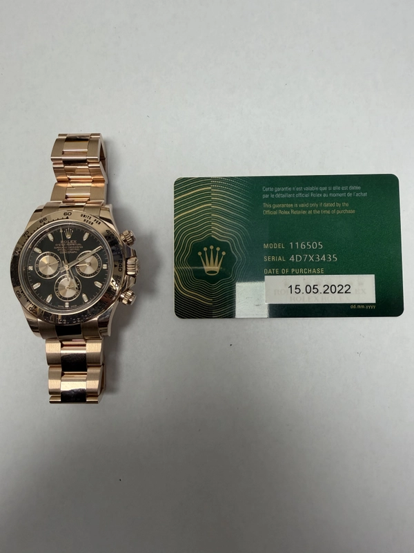 Rolex Daytona Black Index Dial on Oysterlock Ref. 116505 Card 2022 view 5