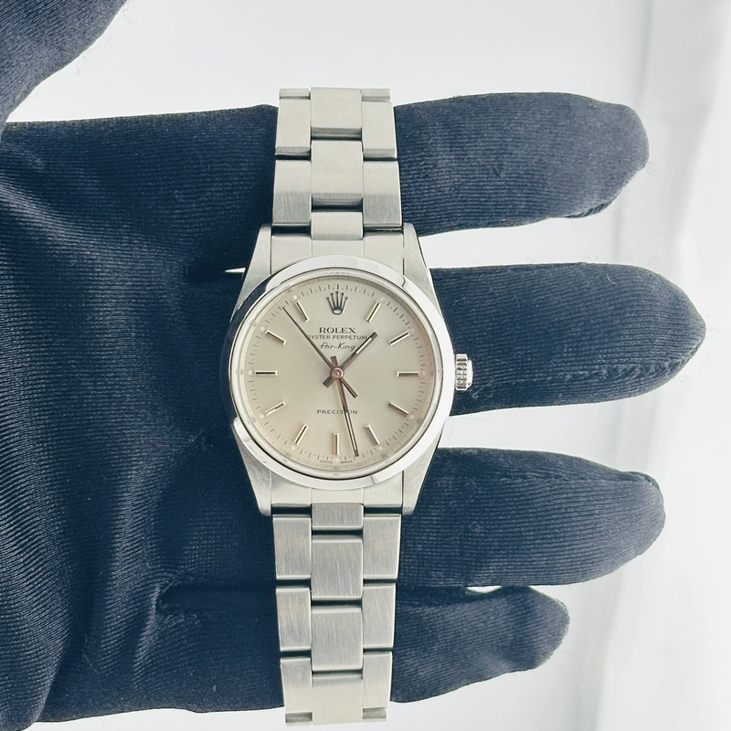 Rolex Air-King Silver Dial on Oyster Bracelet Ref. 14000M 2001 view 2
