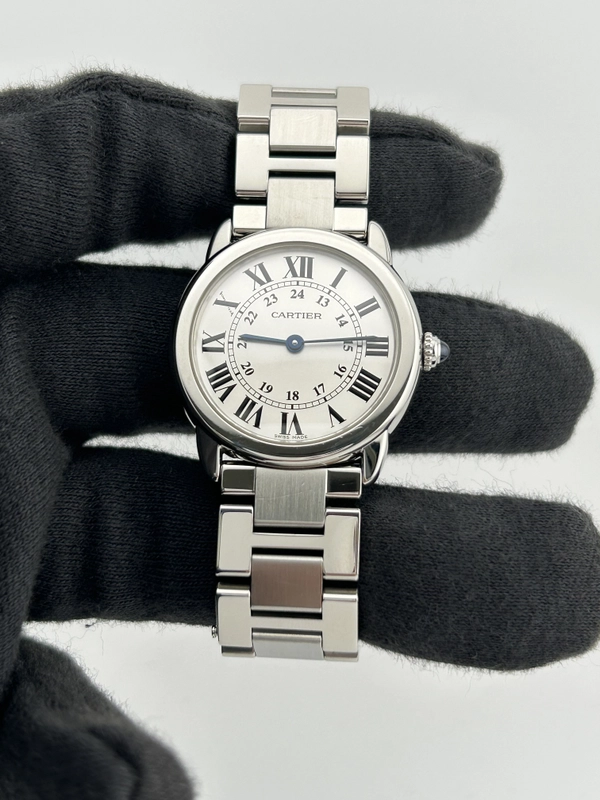 Cartier Ronde Solo Silver Dial on Bracelet Ref. W6701004 Papers 2013 view 2
