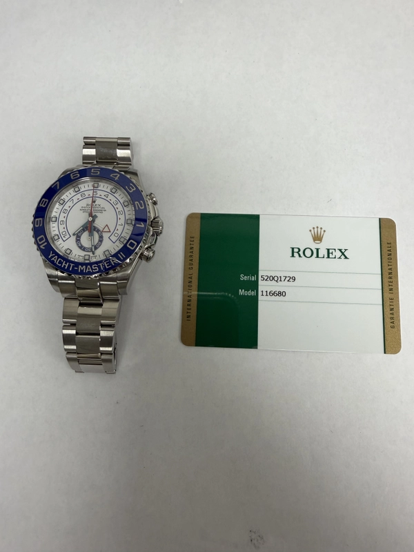 Rolex Yacht-Master II Matt White Dial on Oyster Ref. 116680 Card 2015 view 6