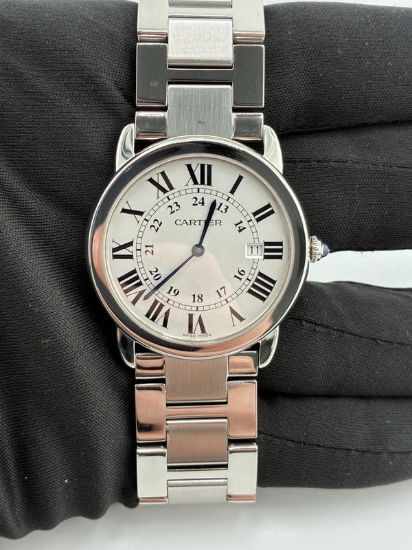 Cartier Ronde Solo Silver Roman Numerals Dial on Stainless Steel Bracelet Ref. W6701005 Papers 2024 view 3