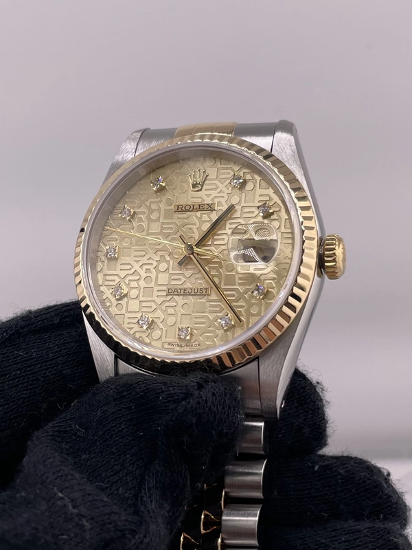 Rolex Datejust Gold Anniversary Diamond Dial Dial on Jubilee Ref. 16233G Papers 1994 view 3