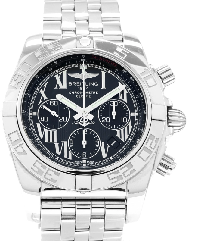 Breitling Chronomat Black Dial on Stainless Steel Bracelet Ref. A011B56PA Papers 2012