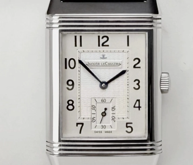 Jaeger Le Coultre Reverso Classic Grande Taille Silver Dial on Leather Strap Ref. 252.8.71 with Box — Saleh Jewelers