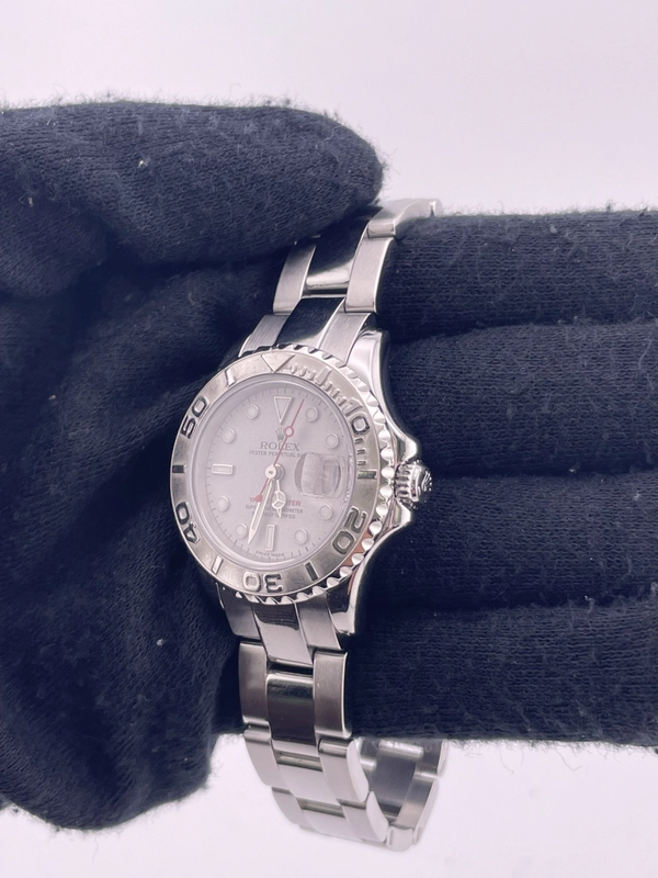 Rolex Yacht-Master Platinum Dial on Oyster Rivet Bracelet Ref. 169622 Papers 2003 view 3