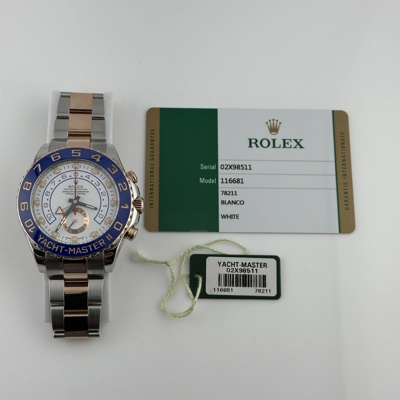 Rolex Yacht-Master II White Dial on Oyster Ref. 116681 Card 2015 view 5