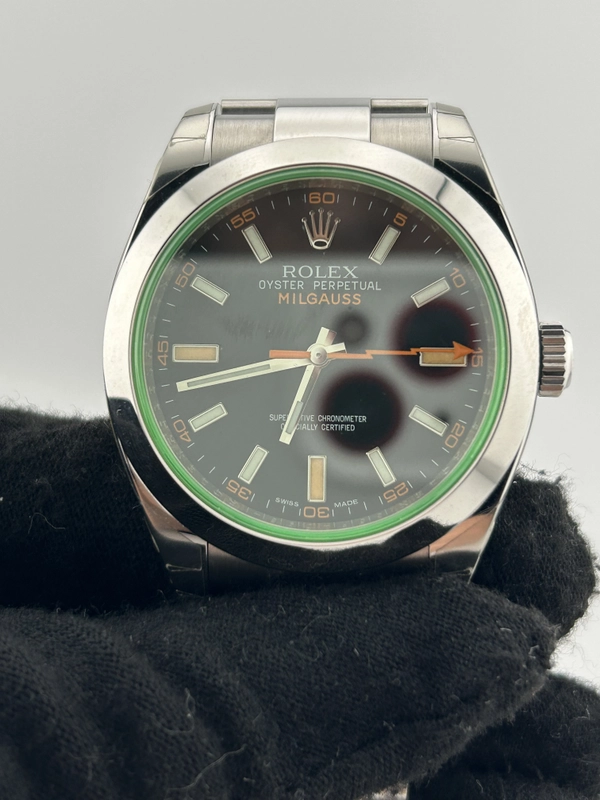 Rolex Milgauss Black Dial on Oyster Steel Bracelet Ref. 116400GV Card 2012 view 3