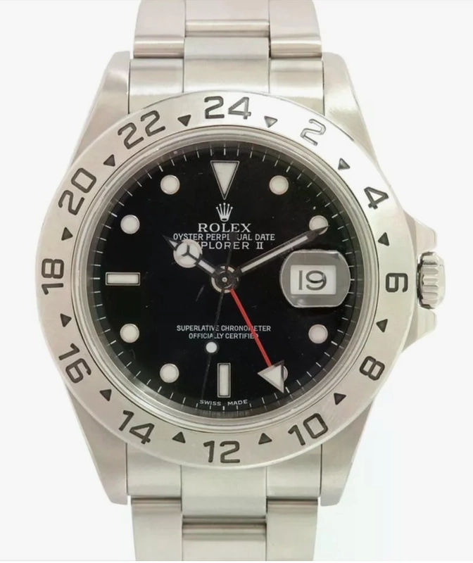 Rolex Explorer II Black Dial on Oyster Steel Bracelet Ref. 16570 1999