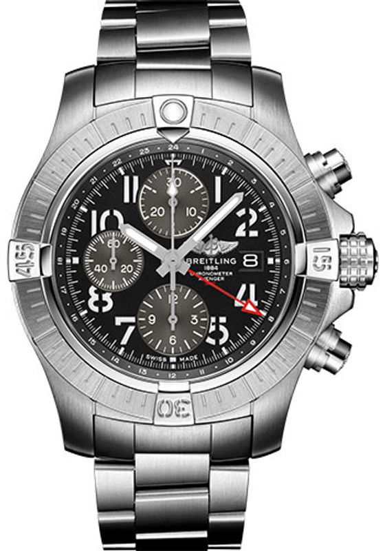 Breitling Avenger Chronograph GMT Black Dial on Bracelet Ref. A24315101B1A1 Card 2023